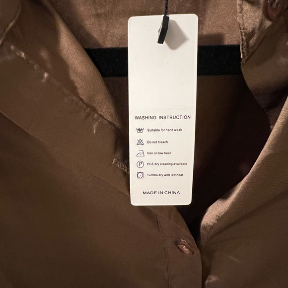 Boutique silk brown blouse Small - Picture 4 of 4